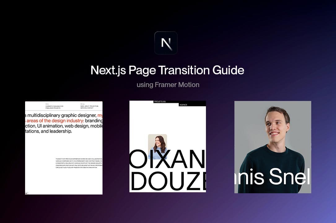 How to Make Creative Page Transitions using Next.js and Framer Motion